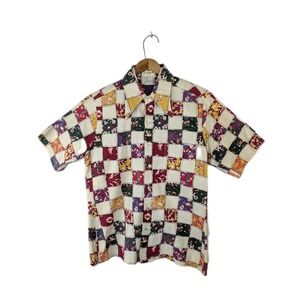 Artvogue of California 60s Patchwork‎ print button up shirt sleeve shirt vintage